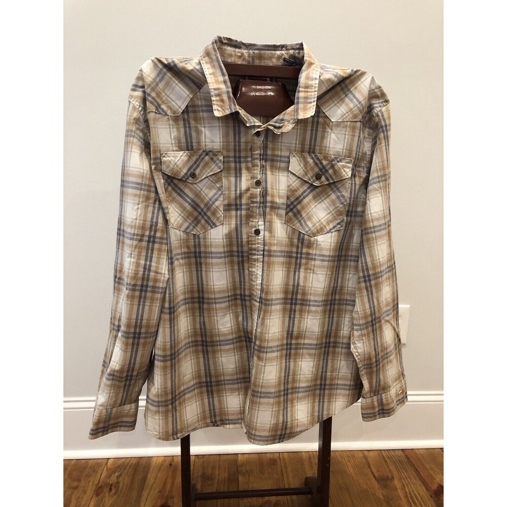 Wrangler  Men's  Plaid  Long Sleeve Cowboy  Western Shirt  Size  3XL.
